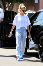 HAILEY BIEBER Arrives at Nine Zero One Hair Salon in West Hollywood 08/06/2019