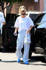 HAILEY BIEBER Arrives at Nine Zero One Hair Salon in West Hollywood 08/06/2019