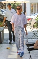 HAILEY BIEBER Arrives at Nine Zero One Hair Salon in West Hollywood 08/06/2019