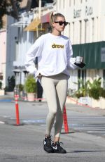 HAILEY BIEBER Heading to Pilates Class in West Hollywood 08/06/2019