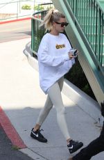 HAILEY BIEBER Heading to Pilates Class in West Hollywood 08/06/2019