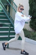 HAILEY BIEBER Heading to Pilates Class in West Hollywood 08/06/2019