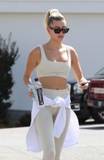 HAILEY BIEBER in Tights Leaves Pilates Class in West Hollywood 08/06/2019