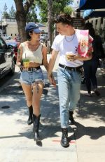 HALSEY in Denim Shorts Out in Studio City 08/03/2019