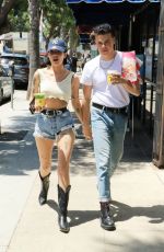 HALSEY in Denim Shorts Out in Studio City 08/03/2019
