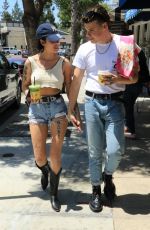 HALSEY in Denim Shorts Out in Studio City 08/03/2019