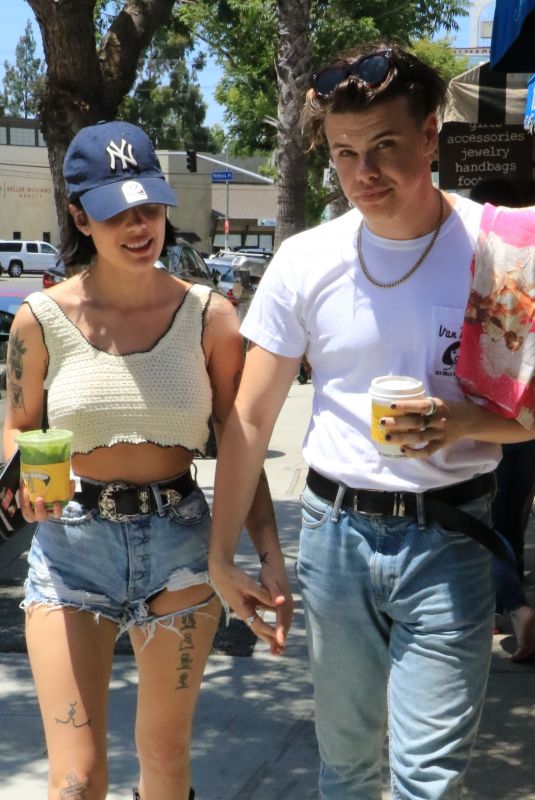 HALSEY in Denim Shorts Out in Studio City 08/03/2019