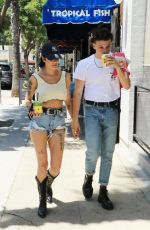 HALSEY in Denim Shorts Out in Studio City 08/03/2019