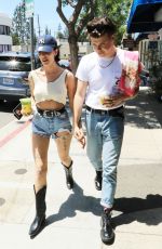 HALSEY in Denim Shorts Out in Studio City 08/03/2019