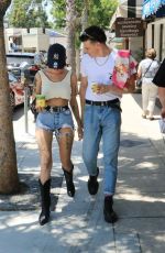 HALSEY in Denim Shorts Out in Studio City 08/03/2019