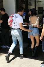 HALSEY in Denim Shorts Out in Studio City 08/03/2019