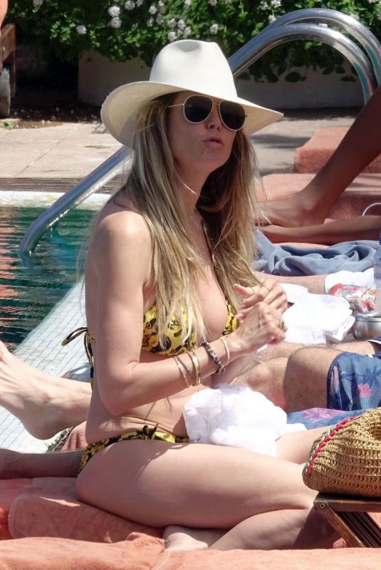 HEIDI KLUM in Bikini at a Pool in Capri 07/29/2019