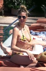 HEIDI KLUM in Bikini at a Pool in Capri 07/29/2019