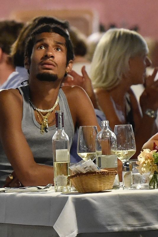 IRIS LAW and Jyrrel Roberts Out for Dinner in Portofino 08/13/2019