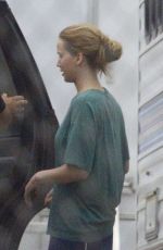 JENNIFER LAWRENCE Leaves Her Trailer on the Set in New Orleans 08/15/2019