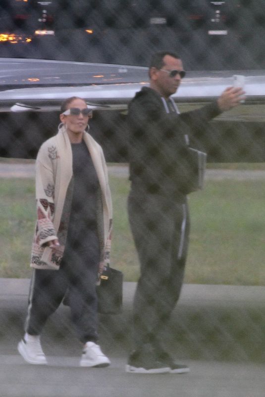 JENNIFER LOPEZ and Alex Rodriguez Arriving in New York on a Private Jet 08/14/2019