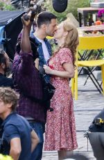 JESSICA CHASTAIN and Sebastian Stan on the Set of 355 in Paris 07/08/2019