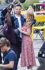 JESSICA CHASTAIN and Sebastian Stan on the Set of 355 in Paris 07/08/2019