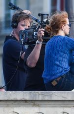 JESSICA CHASTAIN and Sebastian Stan on the Set of 355 in Paris 07/12/2019