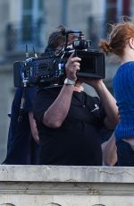 JESSICA CHASTAIN and Sebastian Stan on the Set of 355 in Paris 07/12/2019