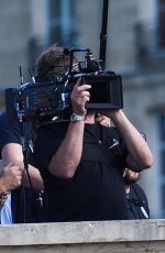 JESSICA CHASTAIN and Sebastian Stan on the Set of 355 in Paris 07/12/2019