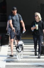 JULIANNE HOUGH and Brooks Laich at LAX AIrport in Los Angeles 08/10/2019