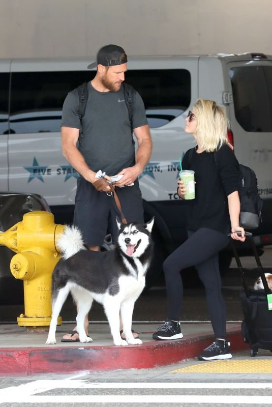 JULIANNE HOUGH and Brooks Laich at LAX AIrport in Los Angeles 08/10/2019