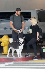 JULIANNE HOUGH and Brooks Laich at LAX AIrport in Los Angeles 08/10/2019