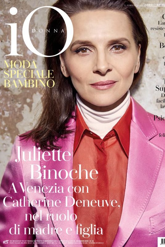 JULIETTE BINOCHE in Io Donna Del Corriere Della Sera, August 2019