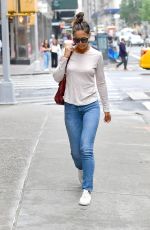 KAIE HOLMES in Denim Heading to Four Seasons Hotel in New York 08/06/2019