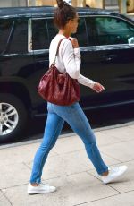 KAIE HOLMES in Denim Heading to Four Seasons Hotel in New York 08/06/2019
