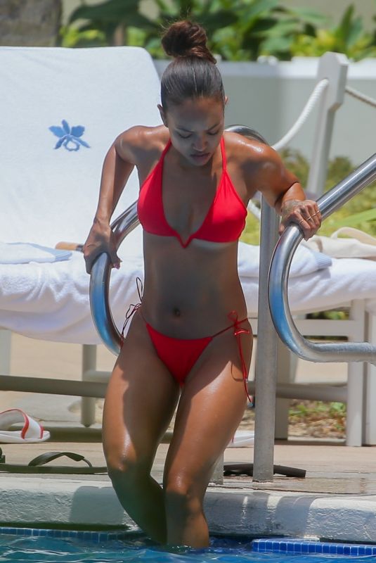 KARRUECHE TRAN in Bikinis at a Pool in Honolulu 08/04/2019