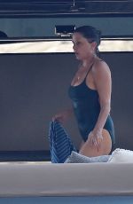 KATE MOSS and IRIS LAW at a Yacht in Portofino 08/09/2019