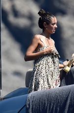 KATE MOSS and IRIS LAW at a Yacht in Portofino 08/09/2019