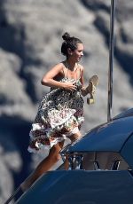 KATE MOSS and IRIS LAW at a Yacht in Portofino 08/09/2019