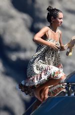 KATE MOSS and IRIS LAW at a Yacht in Portofino 08/09/2019