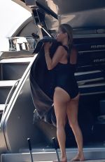 KATE MOSS and IRIS LAW at a Yacht in Portofino 08/09/2019