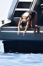 KATE MOSS and IRIS LAW at a Yacht in Portofino 08/09/2019