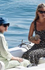 KATE MOSS and SADIE FROST at a Boat in Portofino 08/11/2019