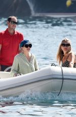 KATE MOSS and SADIE FROST at a Boat in Portofino 08/11/2019