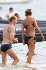 KATE MOSS in Bikini at a Beach in Saint-Tropez 08/22/2019