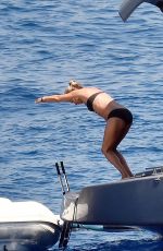 KATE MOSS in Bikini at a Boat in Portofino 08/11/2019