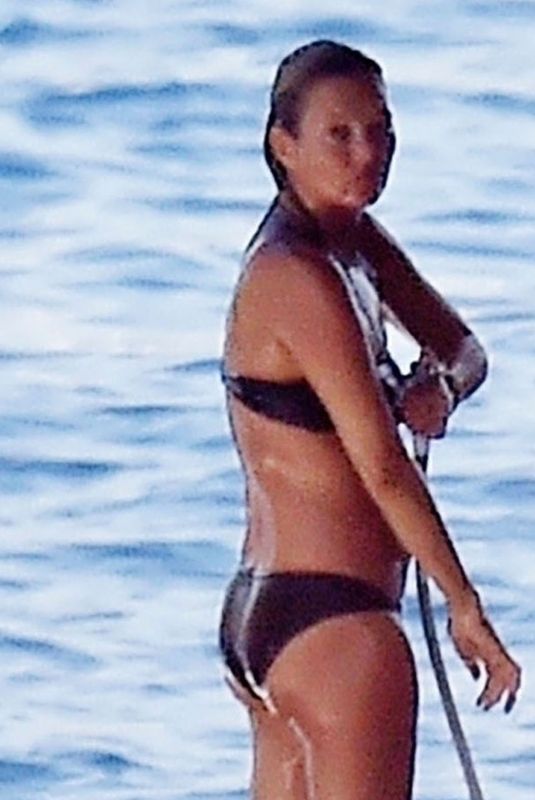 KATE MOSS in Bikini at a Boat in Portofino 08/11/2019