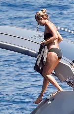 KATE MOSS in Bikini at a Boat in Portofino 08/11/2019