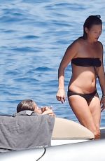 KATE MOSS in Bikini at a Boat in Portofino 08/11/2019
