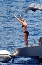 KATE MOSS in Bikini at a Boat in Portofino 08/11/2019