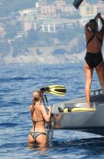 KATE MOSS in Swimsuit at a Yacht in Portofino 08/08/2019