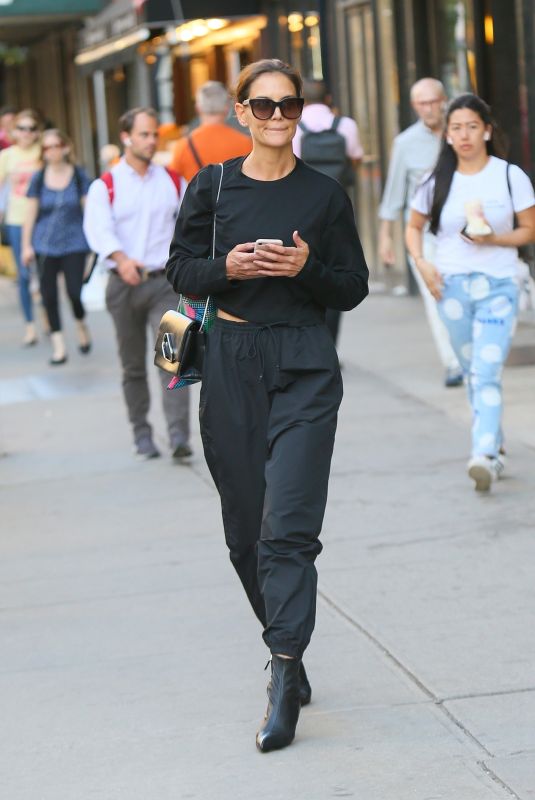 KATIE HOLMES Out in New York 08/29/2019