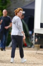 KEELEY HAWES on the Set of Rebecca and the Stars in Guildford 08/08/2019
