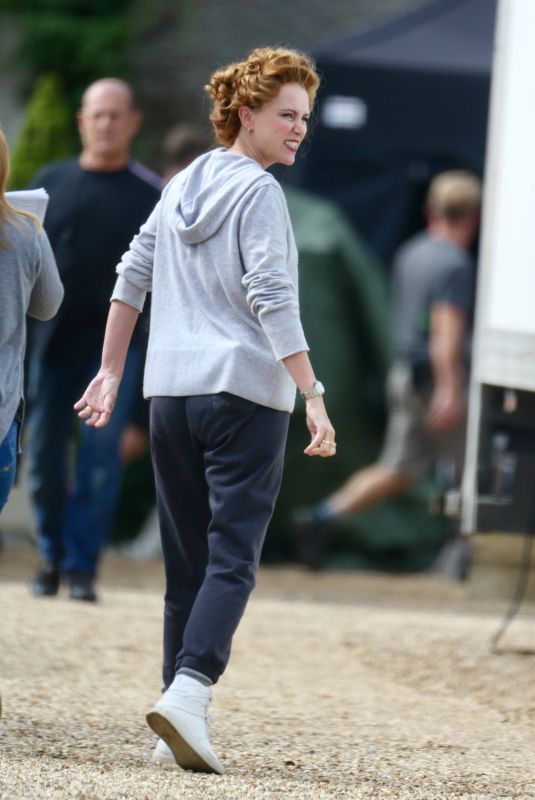 KEELEY HAWES on the Set of Rebecca and the Stars in Guildford 08/08/2019